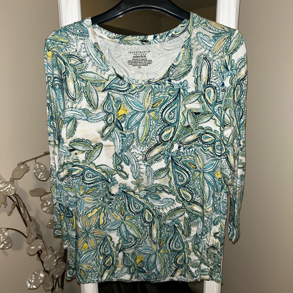 Investments Multicolor Paisley Long Sleeve Top